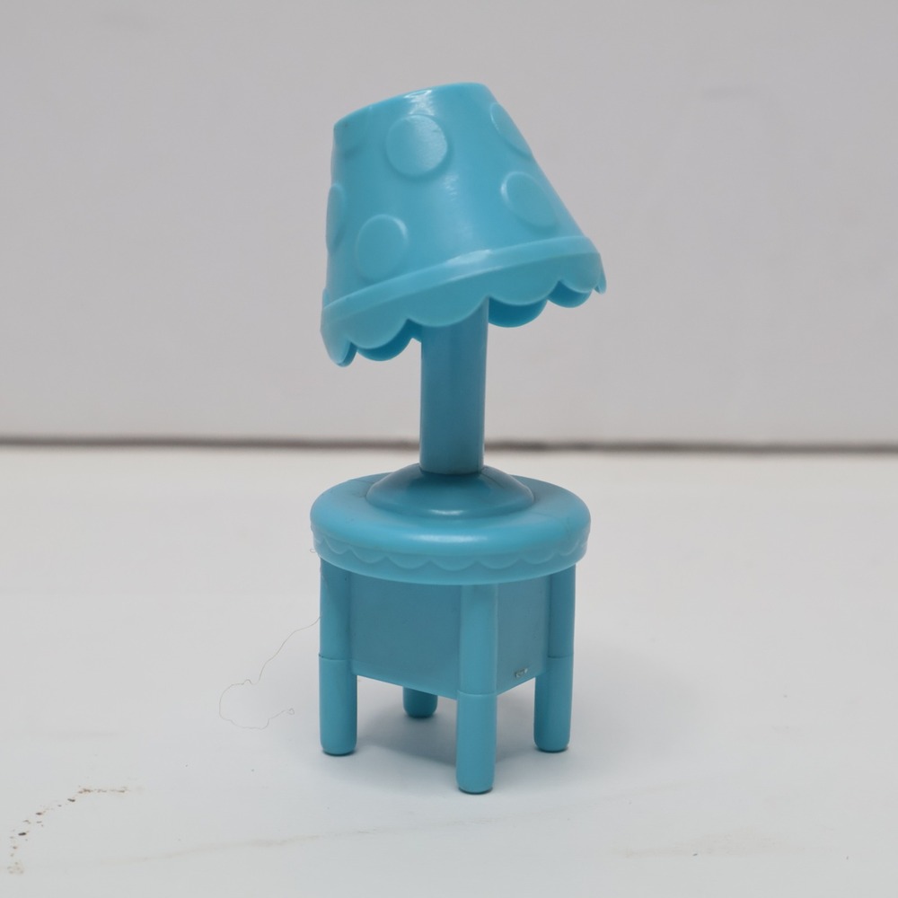 Disney Blue Polka Dot Lamp‎ and Nightstand Miniature Dollhouse Toy Accessory